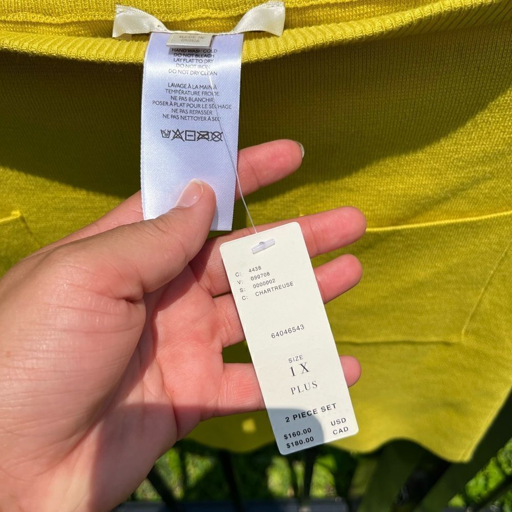 Anthropologie Flat White Patch Pocket Sweater Skirt Set NWT - Picture 11 of 13